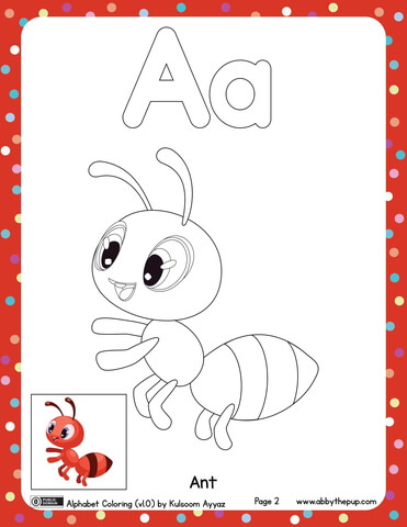 A Is For Ant Coloring Page